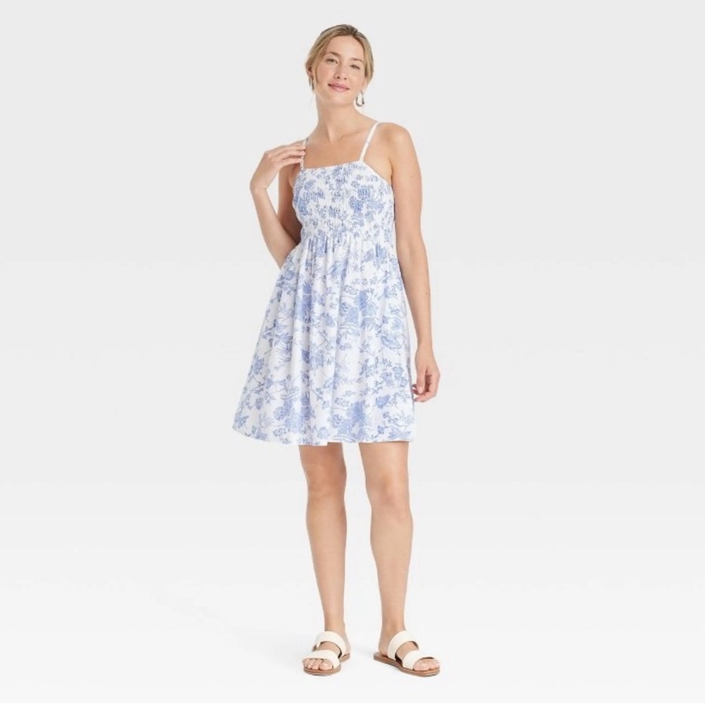Universal Thread Blue and White Floral Mini Dress